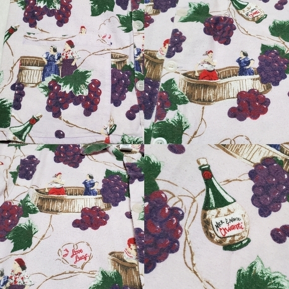 RARE Vintage Nick & Nora I Love Lucy Italian Movie Cotton Flannel Pajama Set Sm - Picture 15 of 16